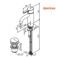 MONOMANDO LAVABO SILHOUET DAMIXA